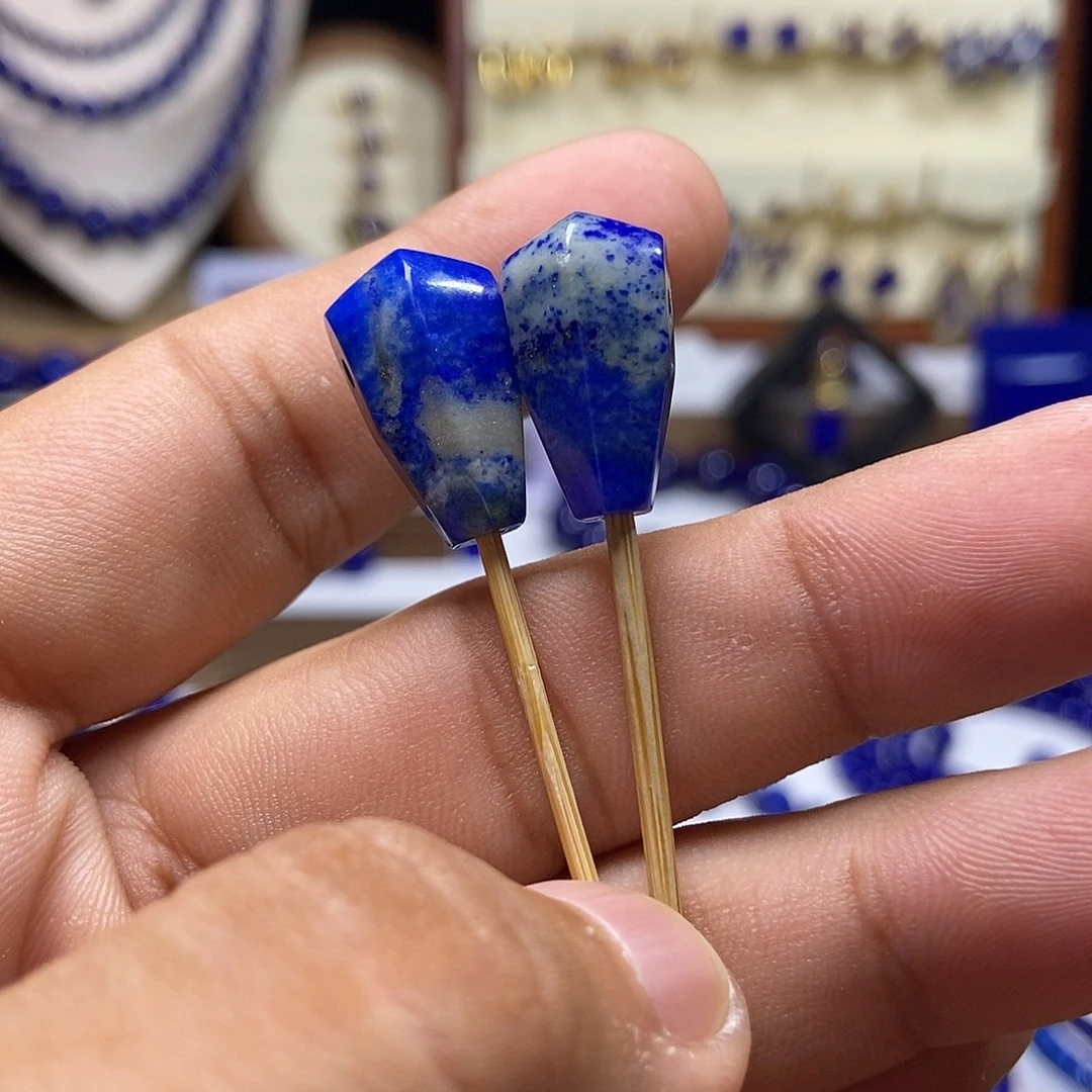 未镶嵌青金石老矿 鲨鱼背 三通#多样性发一#对孔10+