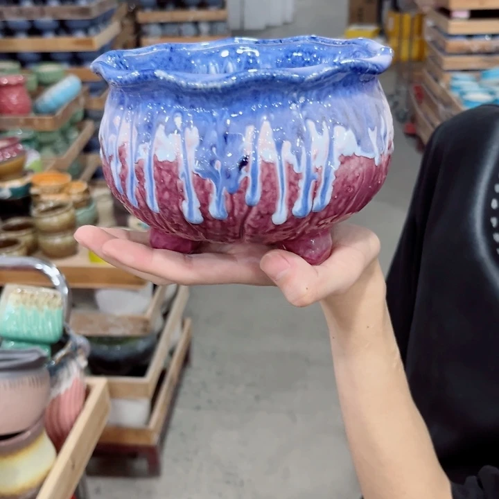 有孔.凑单10元陶瓷花盆发货！