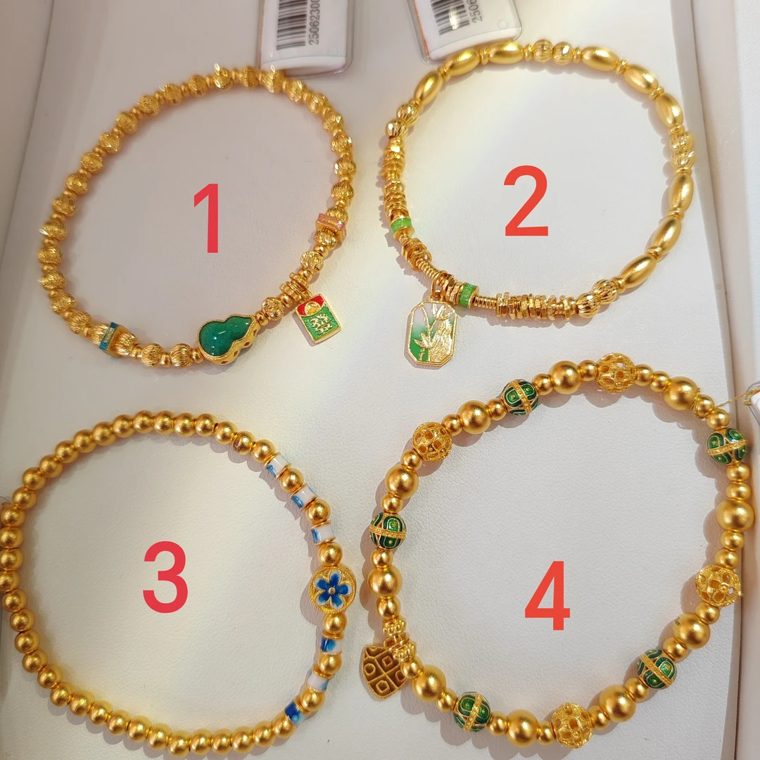 足金999珐琅女士手串夏日小清新手串