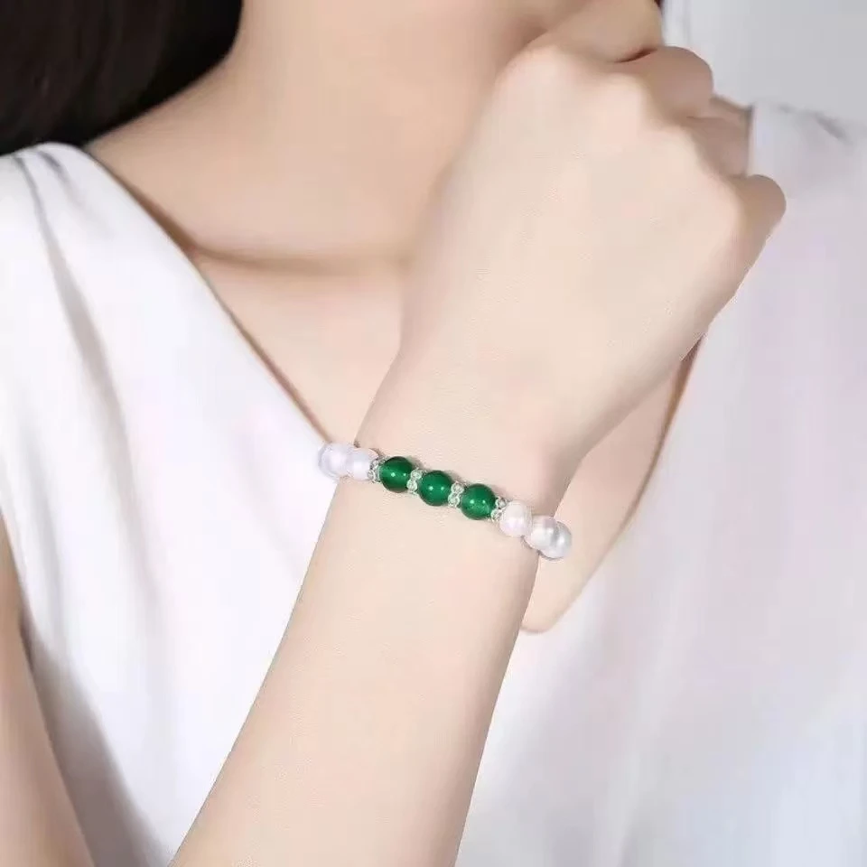 手链 【专柜同款】白色路路通珠子轻奢正品手链绿色//