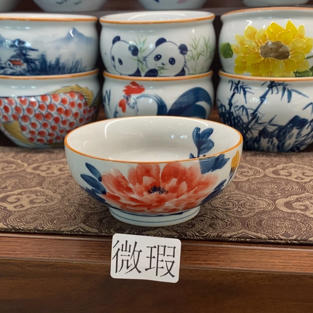 釉下彩老陶泥手工绘制
