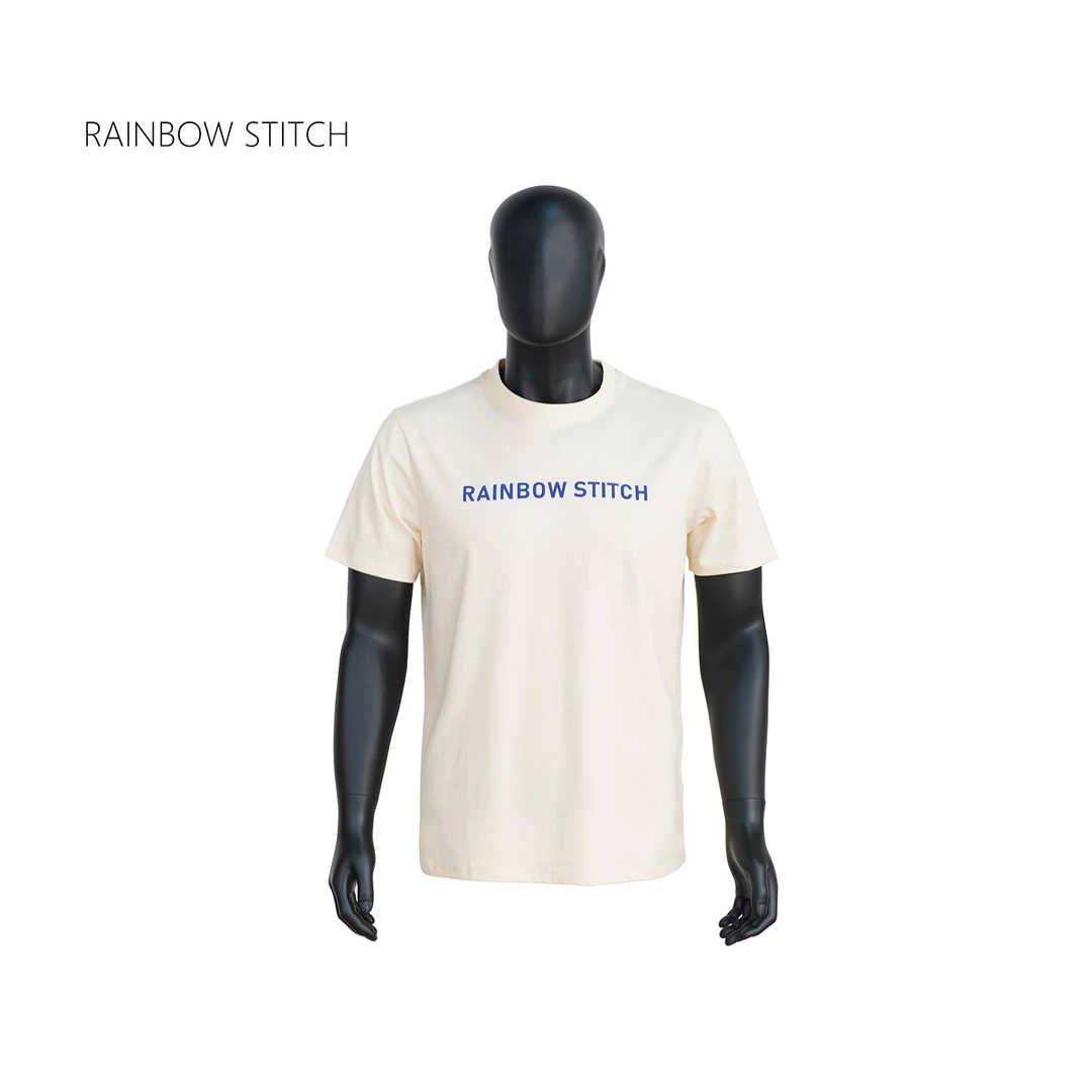 rainbow stitch冰瓷棉夏季t恤男韩版简约T恤青年宽松型修身型