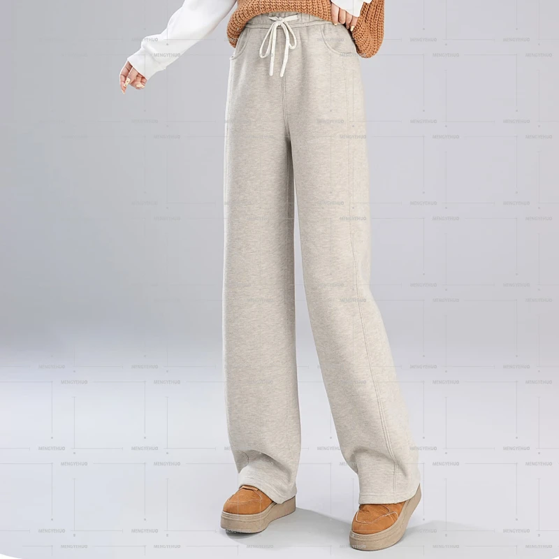 【长裤系列】高雅裤 高档斜纹面料 加绒 显瘦垂感保暖拖地裤