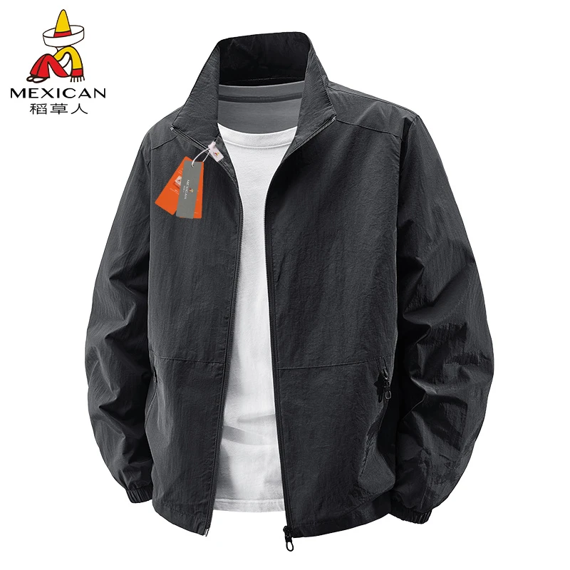 Mexican/稻草人外套男士2025春秋季宽松防风防水外套休闲立领夹克