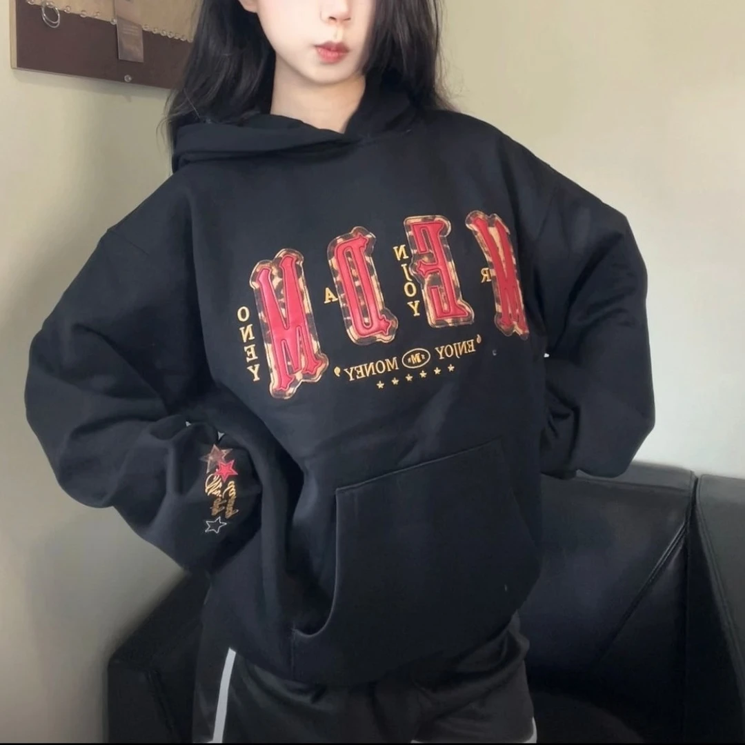 ME 马-毛毛 贴皮 连帽卫衣 男女同款
