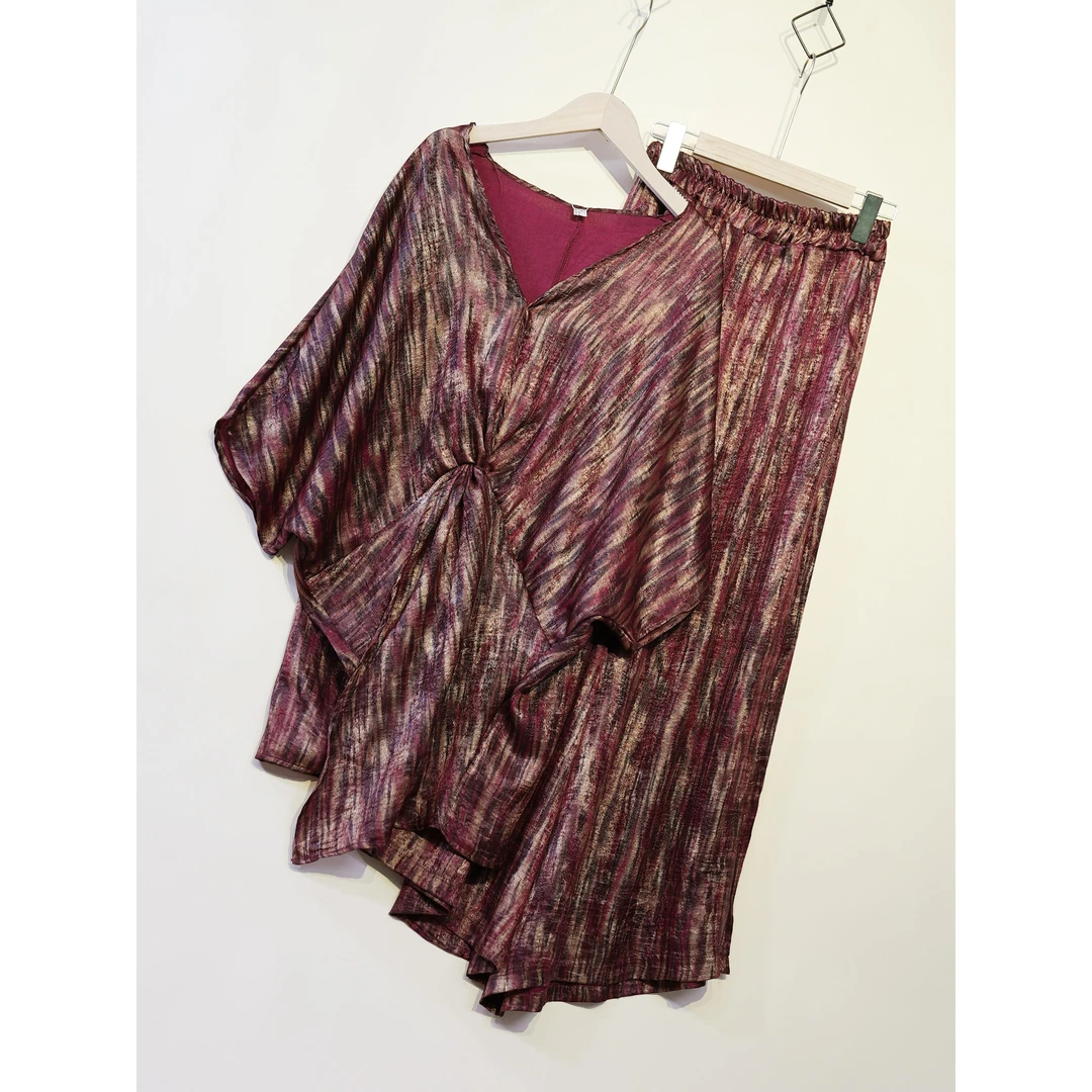 259百搭时尚套装女新款时髦洋气设计感V领上衣阔腿裤两件套