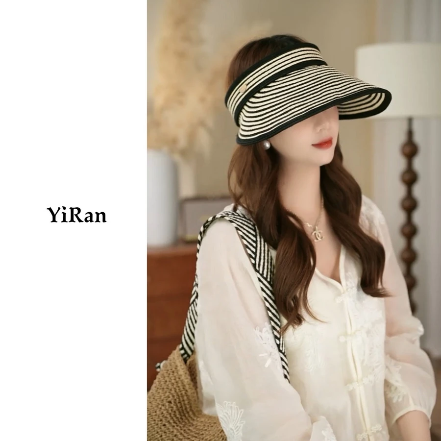 【可折叠】超轻空顶草帽加大帽檐防晒帽遮阳帽太阳帽度假夏季帽子