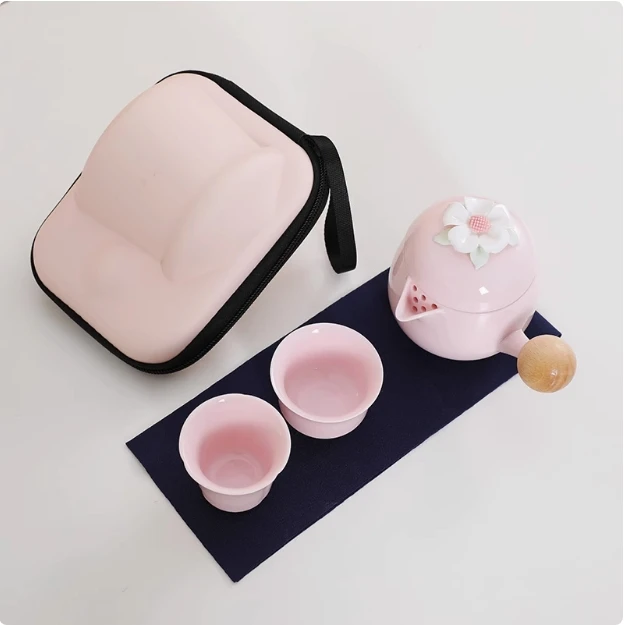 KK0090-粉色捏花侧把旅行套