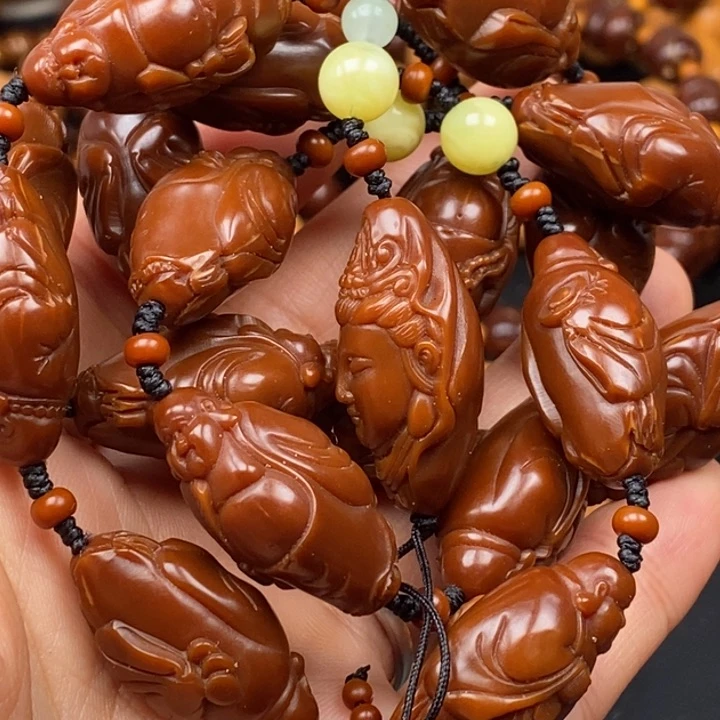 猴头核桃吊坠橄榄枝花