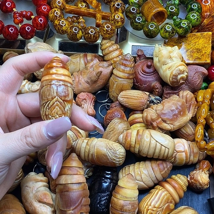 松木琥珀木文玩手串