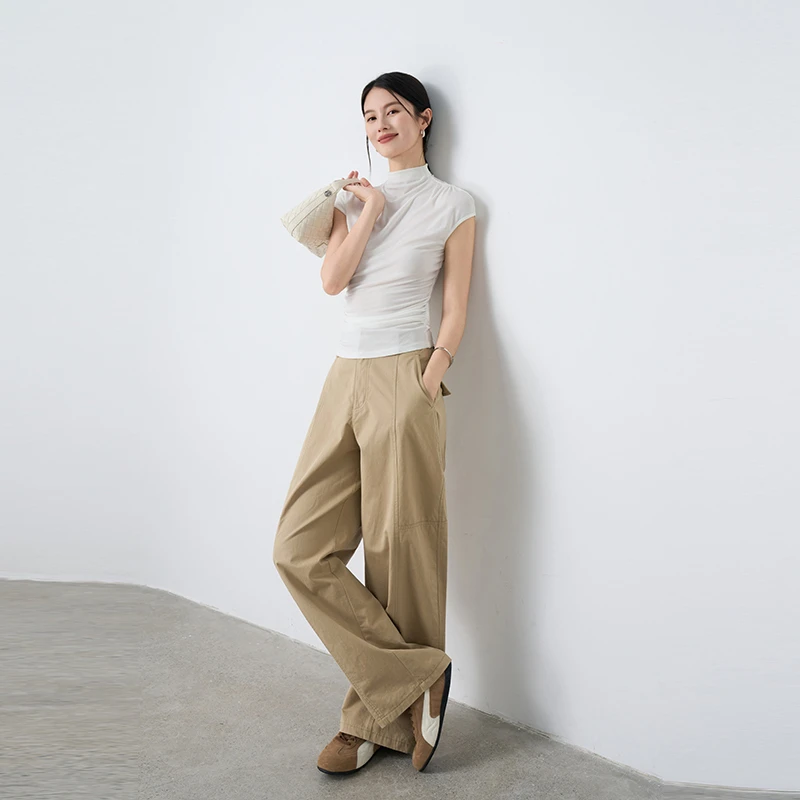 Moprobably李予诺「若无衫」"醋酸"极简风无袖半高领T恤L5147069