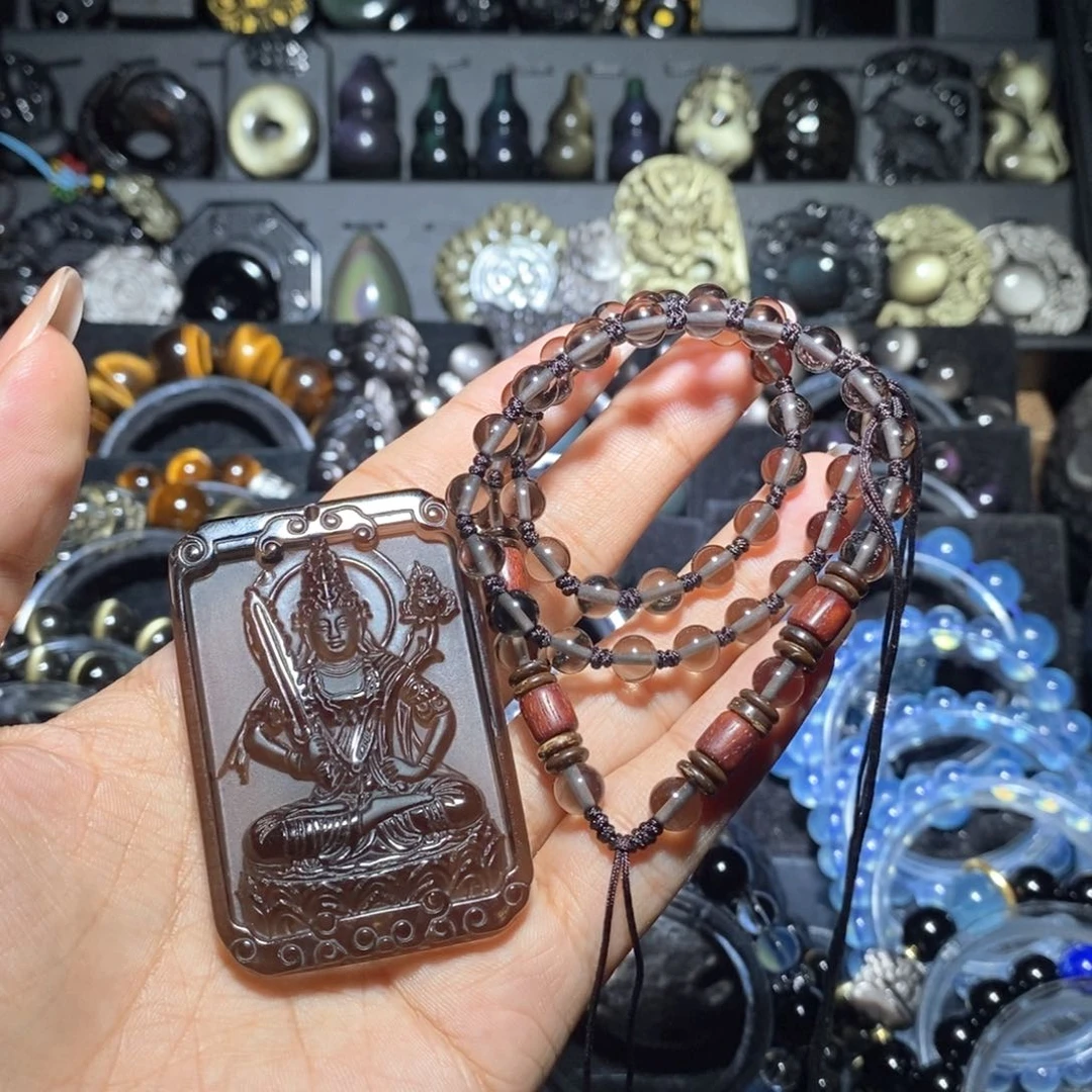 黑曜岩未镶嵌颈饰平**哥