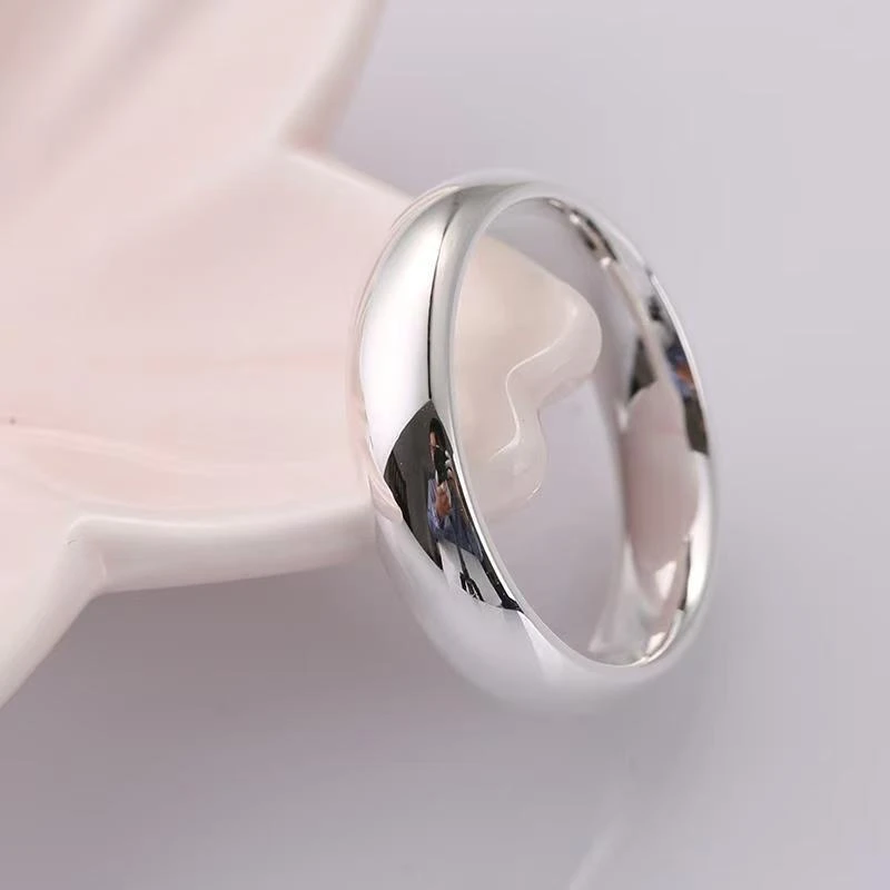 足银戒指 9999 高端大气实心精美素圈情侣开口戒指 货号036