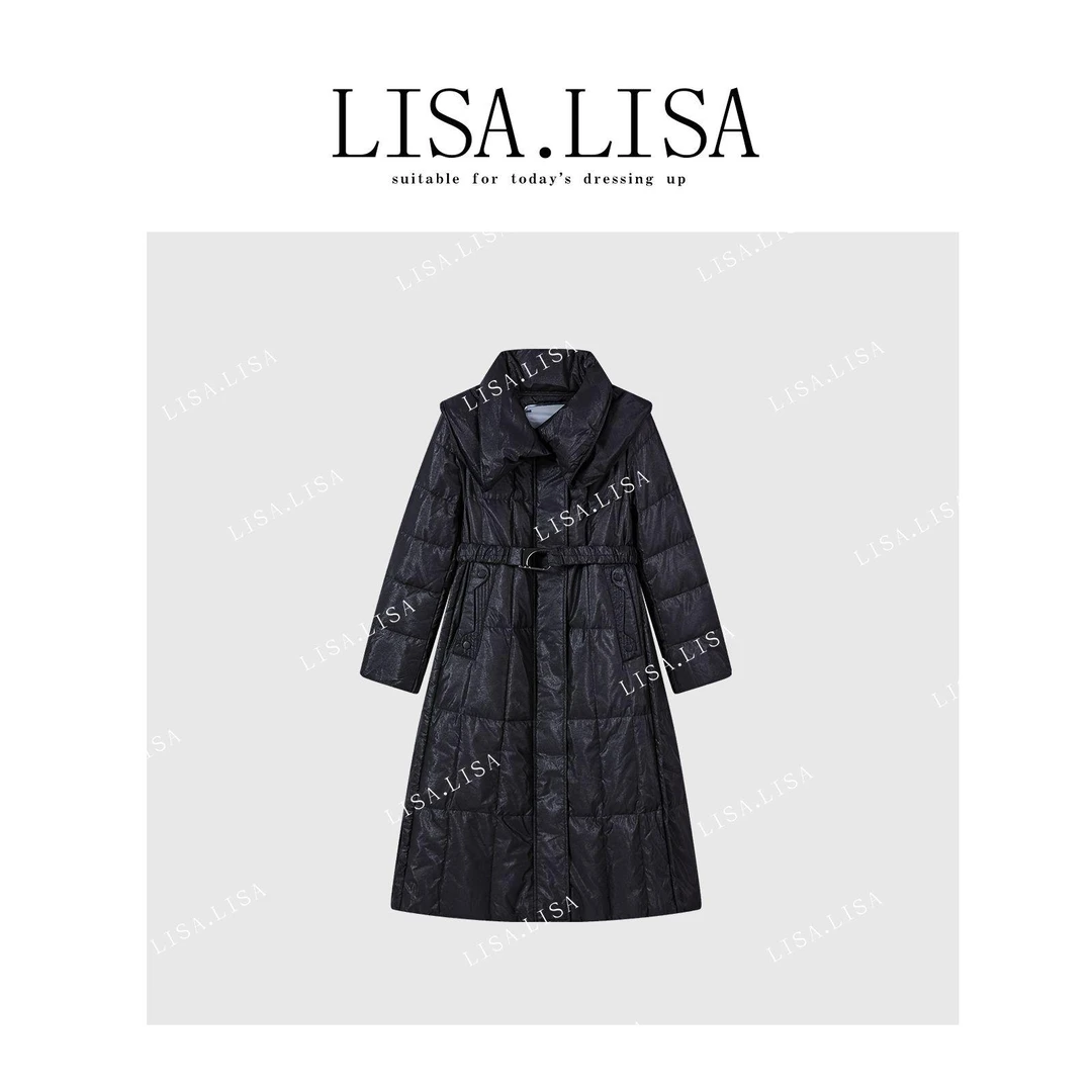 特！门店41&9！双层加厚领！防风保暖~90鹅绒中长款羽绒服 L11336
