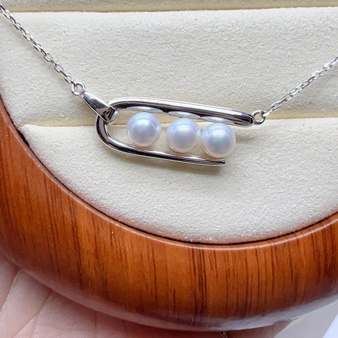 颈饰淡水珍珠银S925镶嵌