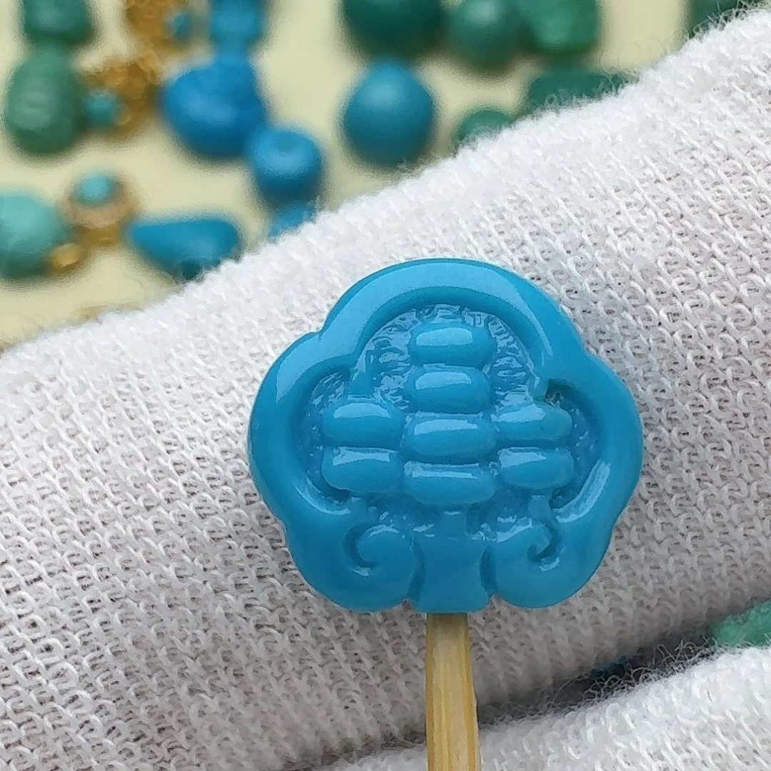 绿松石未镶嵌平安锁牌12.6