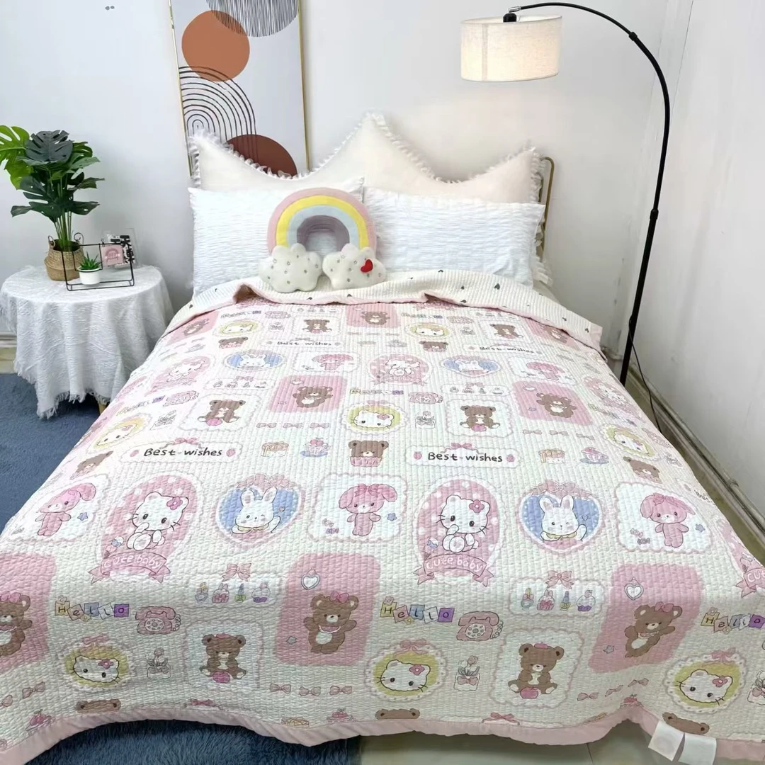 【可爱记忆录】四季盖毯200x230双人水洗机洗亲肤柔软舒适床盖XH