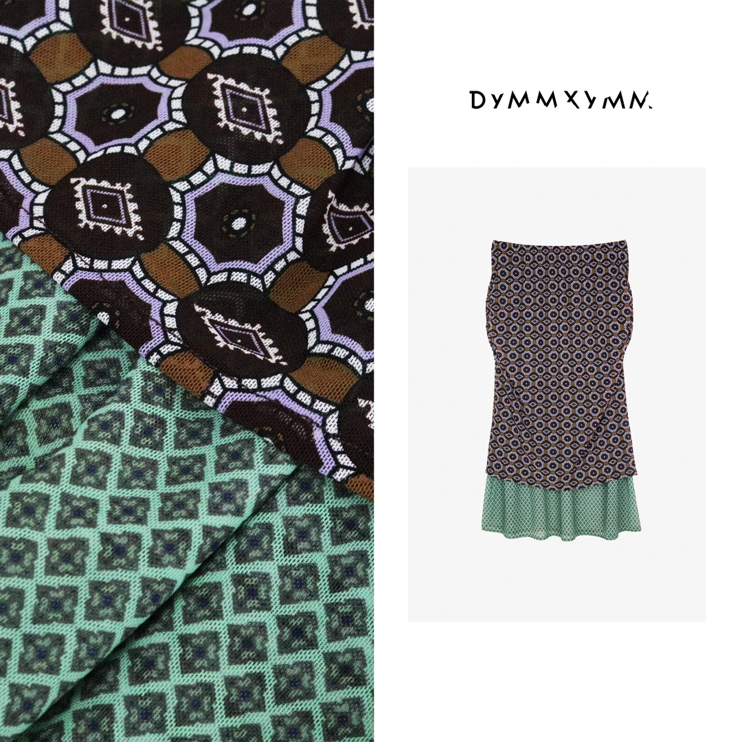 【DYMMXYMM】-《浮游》-DVN.秋款拼色几何印花半裙-5FWY6457