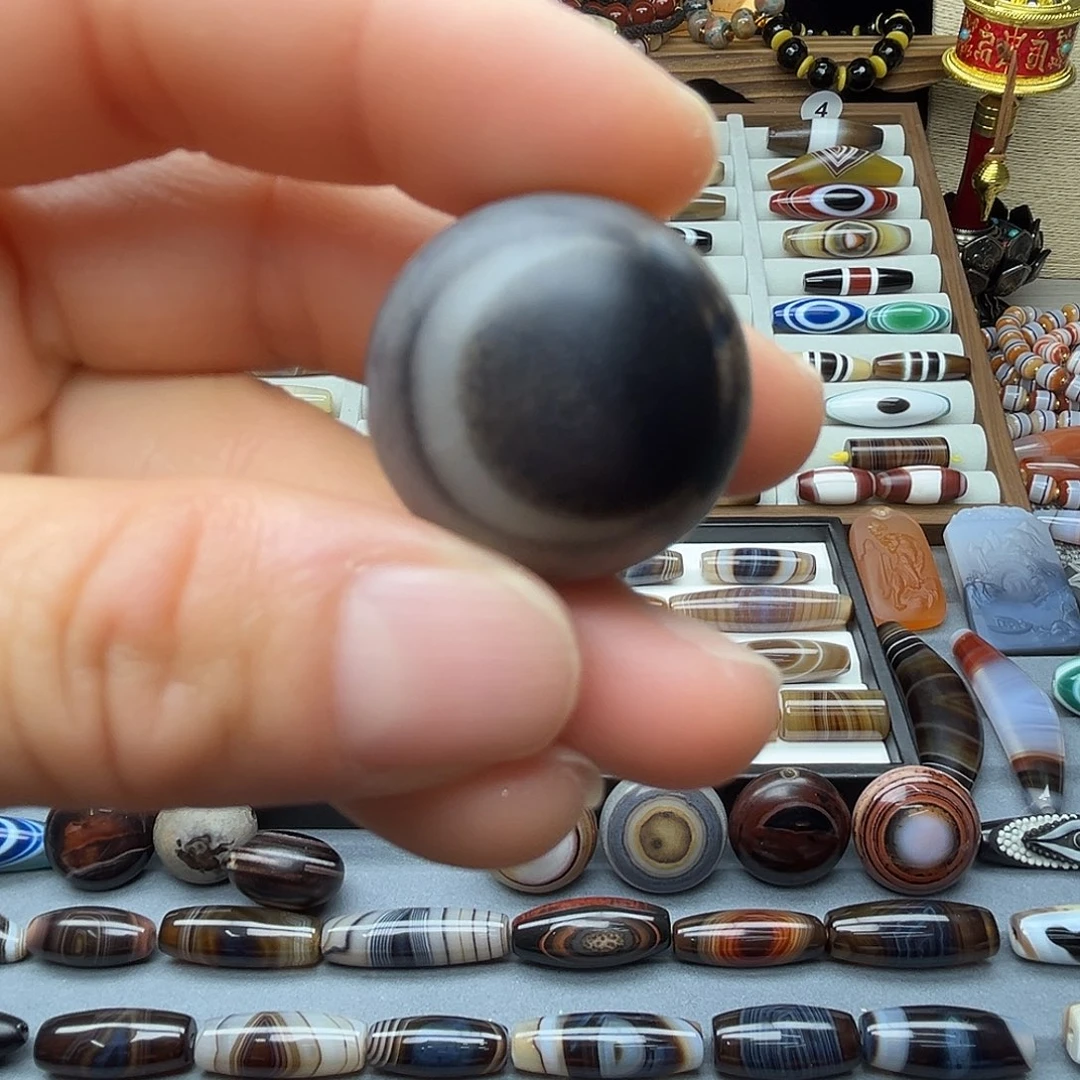 玛瑙/玉髓合金珠宝半成品缠丝玛瑙日月同辉板珠