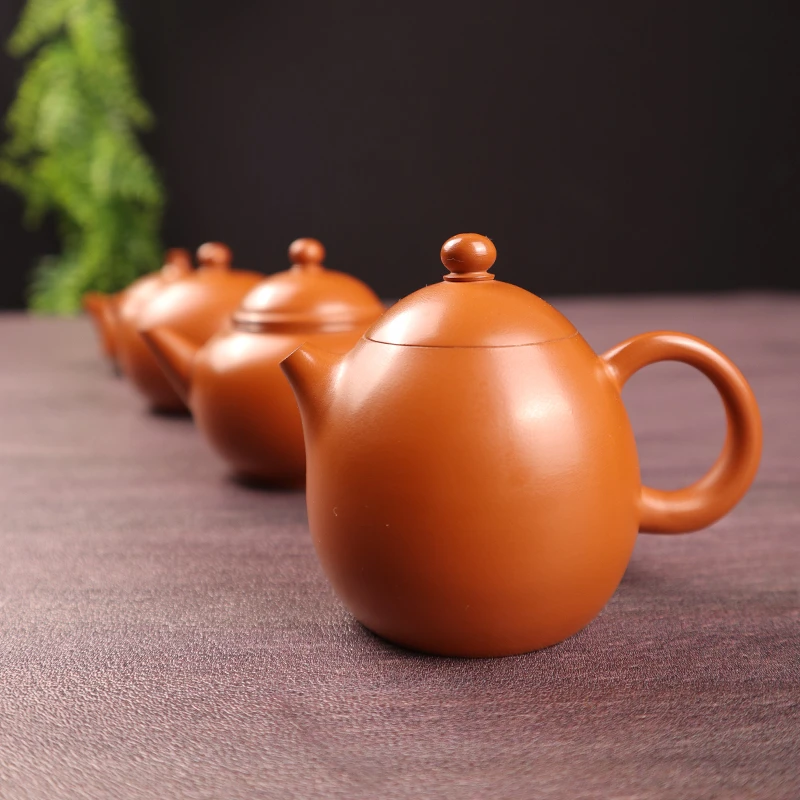 吴炫杰-龙蛋 潮州朱泥手拉壶 全手工高档龙蛋水平西施玉兔小品壶