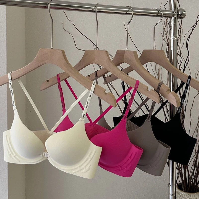 前扣美背女小胸聚拢显大无钢圈上托防下收副乳无痕文胸罩----背心