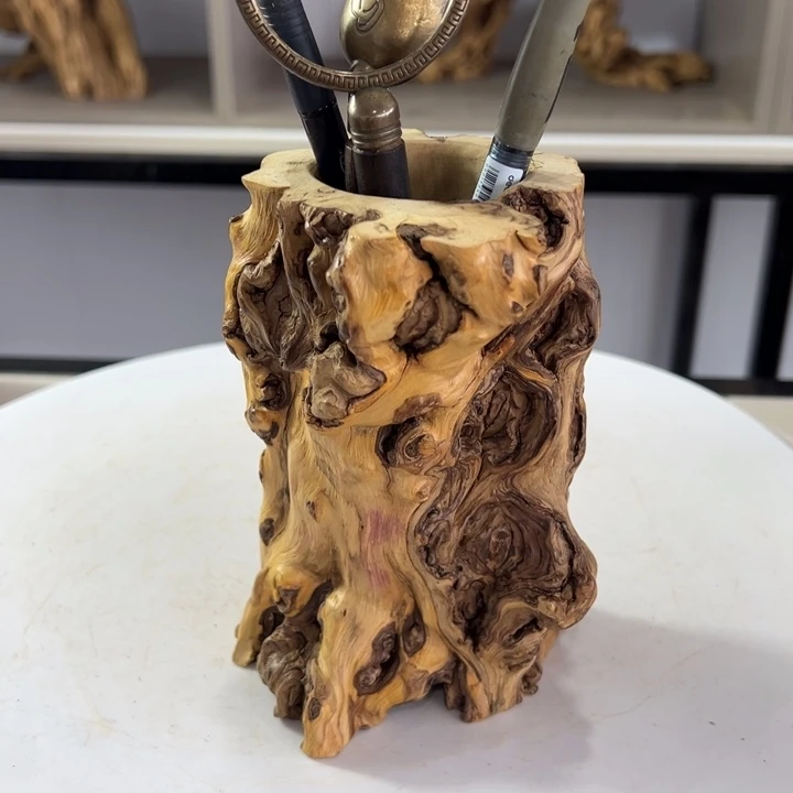 木石榴木榴疤茶桶笔筒