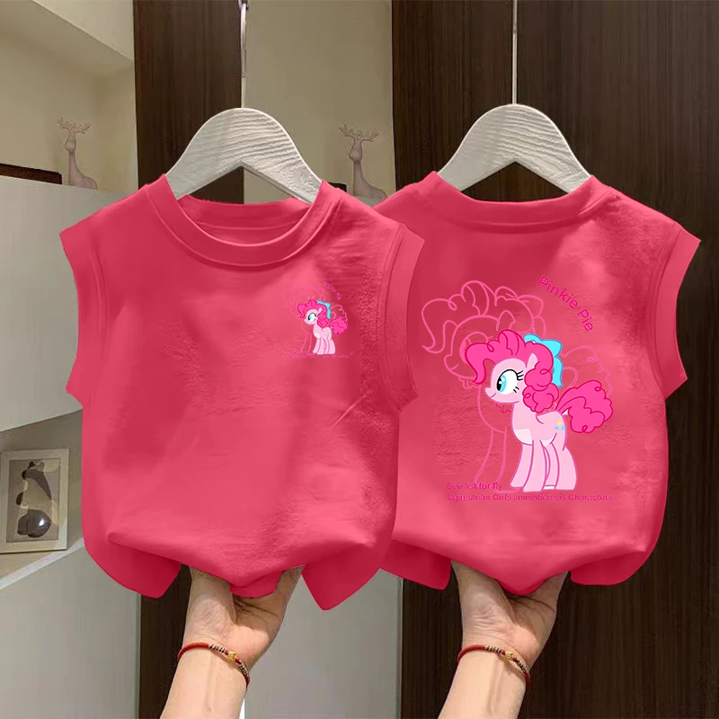 2025夏季新款儿童纯棉无袖背心上衣女童宝宝甜美小马宝莉外穿百搭