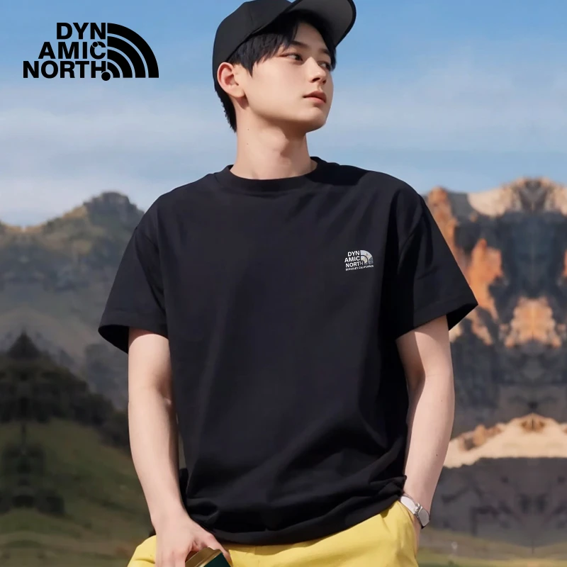 动感北面户外短袖t恤百搭休闲宽松圆领半袖T打底衫男款男士上衣