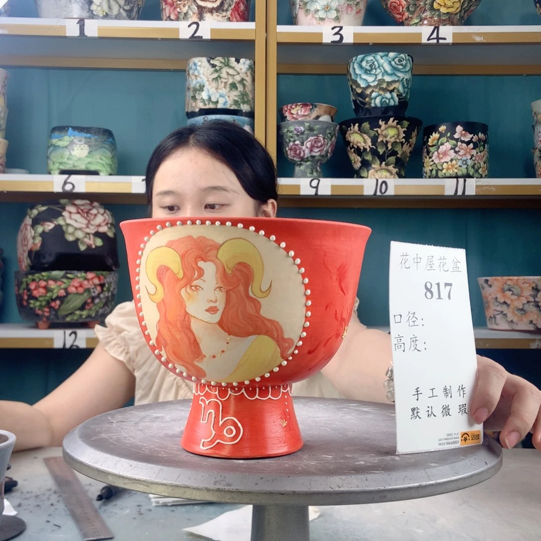 景德镇手工花盆817