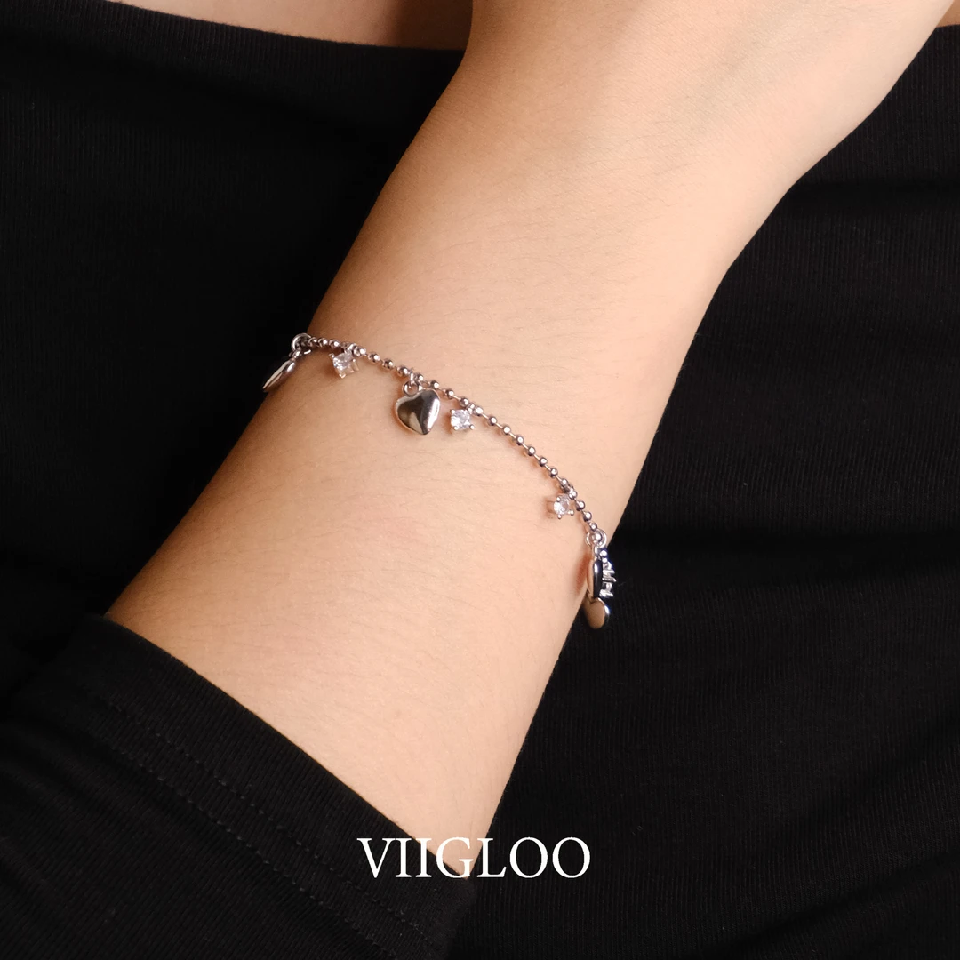 ⅦGLOO｜一见倾心-轻奢小众爱心流苏闪钻百搭手链