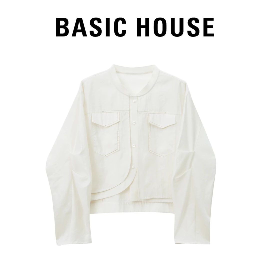Basic House/百家好【白月光】2024新款明线高级感假两件衬衫JDYY