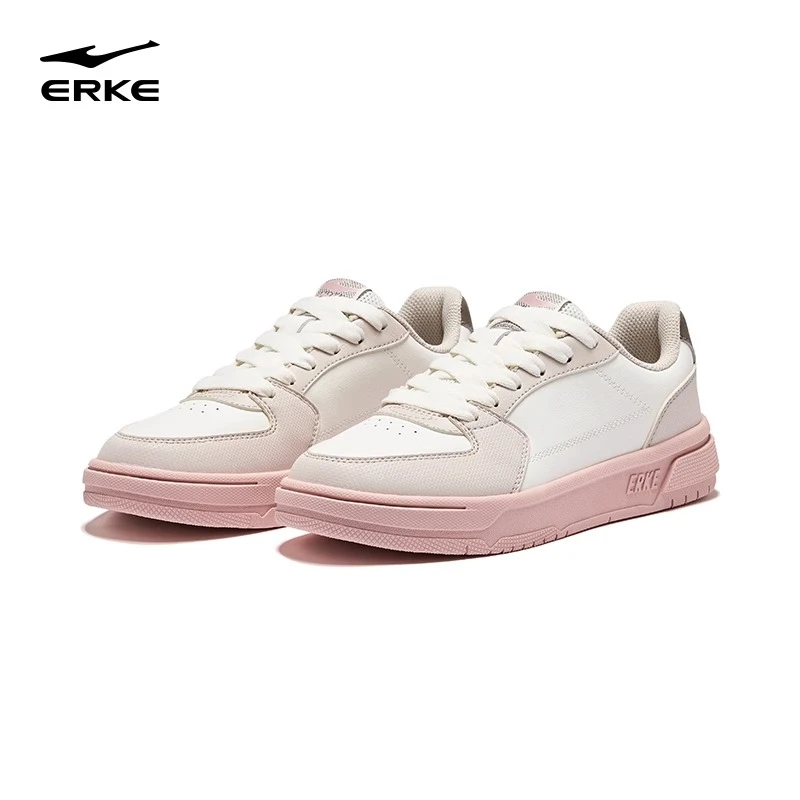 鸿星尔克女鞋2025年春季天和板鞋时尚百搭休闲运动鞋户外粉色鞋子