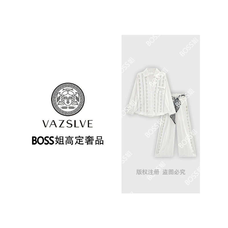 【VAZSLVE/原创设计】重工烫钻显瘦休闲时尚长袖套装TZ7915