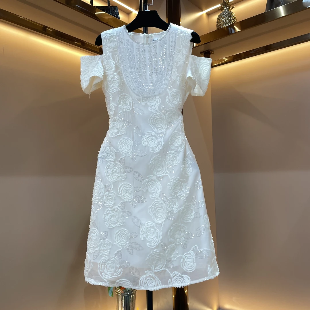 【浅杏凝霜】《子沫》轻奢设计师款优雅气质修身时尚收腰连衣裙-86650