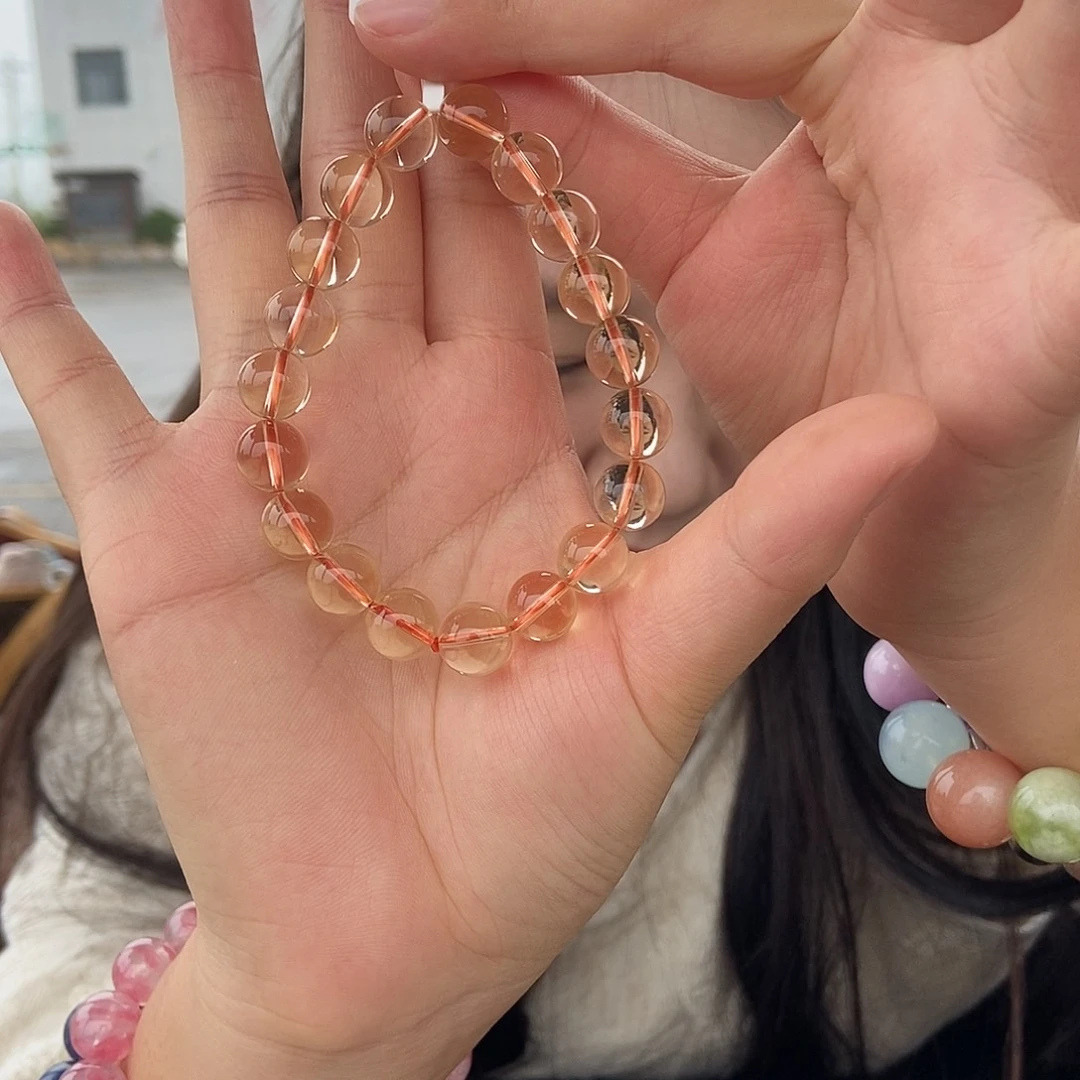 榕***树未镶嵌手链水晶10m暴力黄