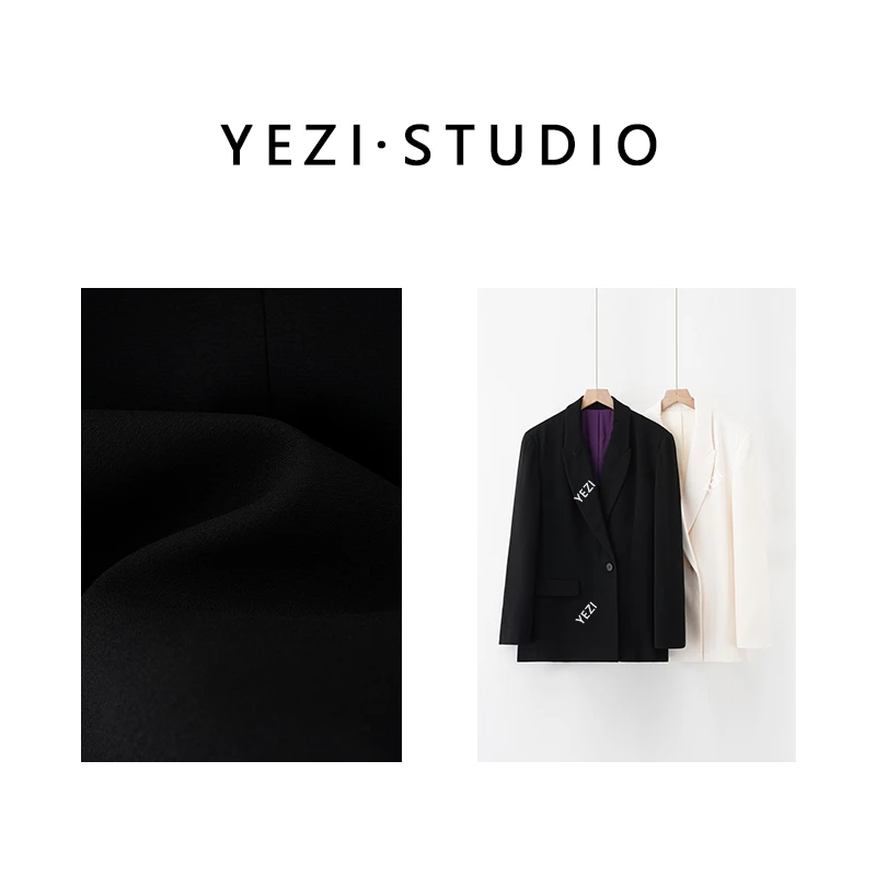 【封面女王】醋酸戗驳领一粒扣抗皱丝缎里撞色西装外套25102006-2/2