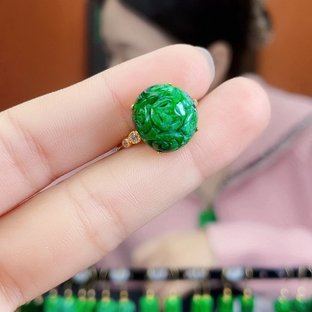 翡翠银S925镶嵌耳饰