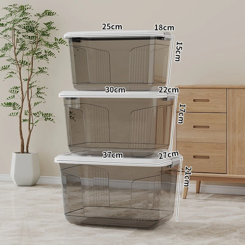 开学季透明收纳箱整理箱塑料储物箱子全透衣服玩具超大容量收纳盒