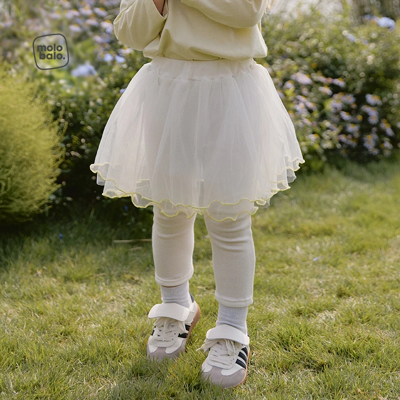 麦拉贝拉女宝宝裙裤春秋打底裤子假两件外穿网纱裙公主风可爱女孩
