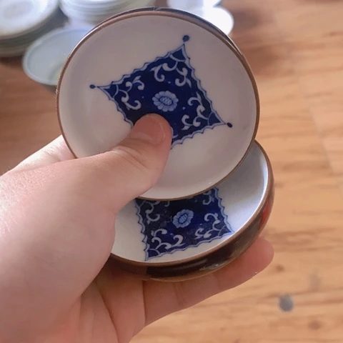 摆件景德镇陶瓷手绘兰蒂纹