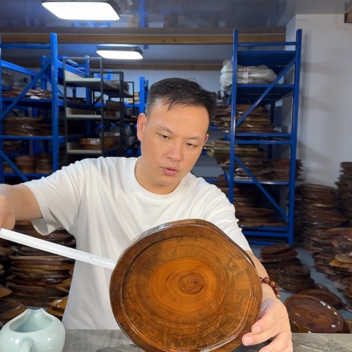 香樟木茶盘实木23*22*3.7