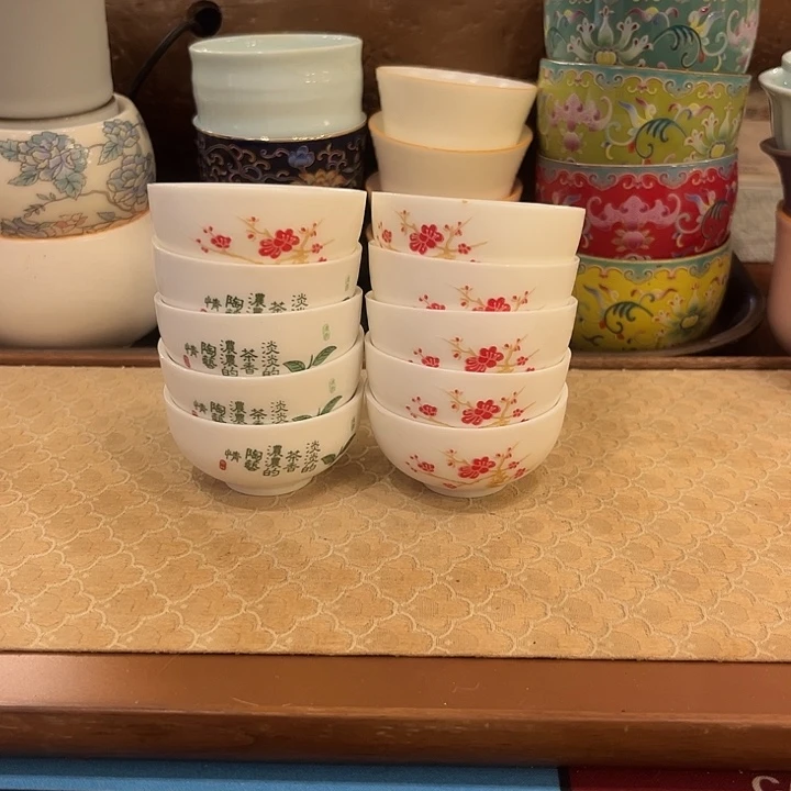 瓷片陶瓷单杯微瑕10个