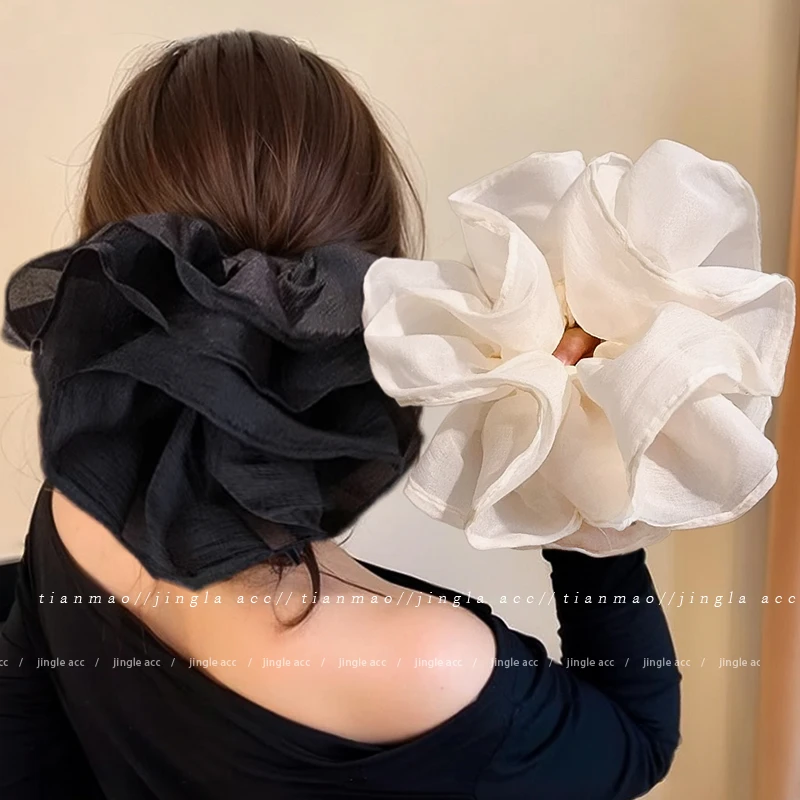 超大号花边大肠发圈女2025新款高级感头绳扎马尾发绳发饰头花头饰