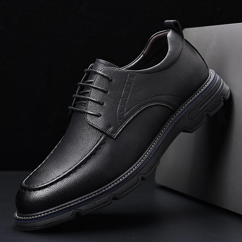 2025皮鞋男英伦风时尚男士商务休闲透气男鞋系带