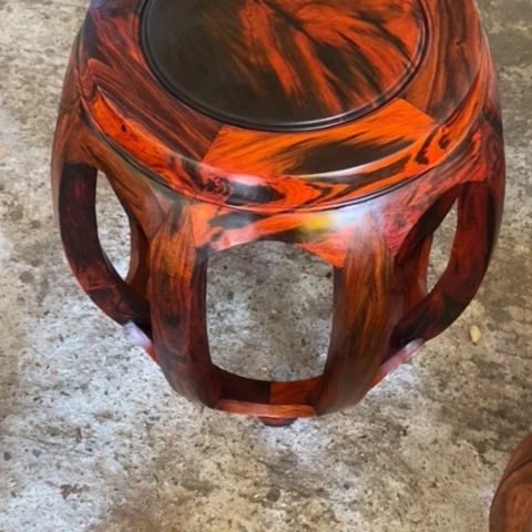 红木45cm高大红酸枝鼓凳