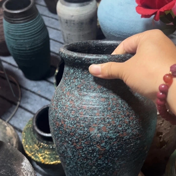 微瑕土陶有孔高24口12