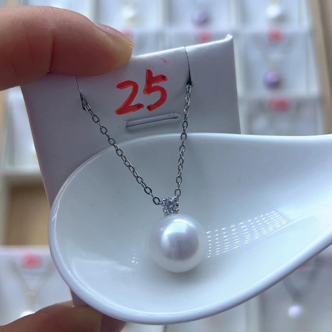 18K金镶嵌淡水珍珠吊坠(不含链)13➕