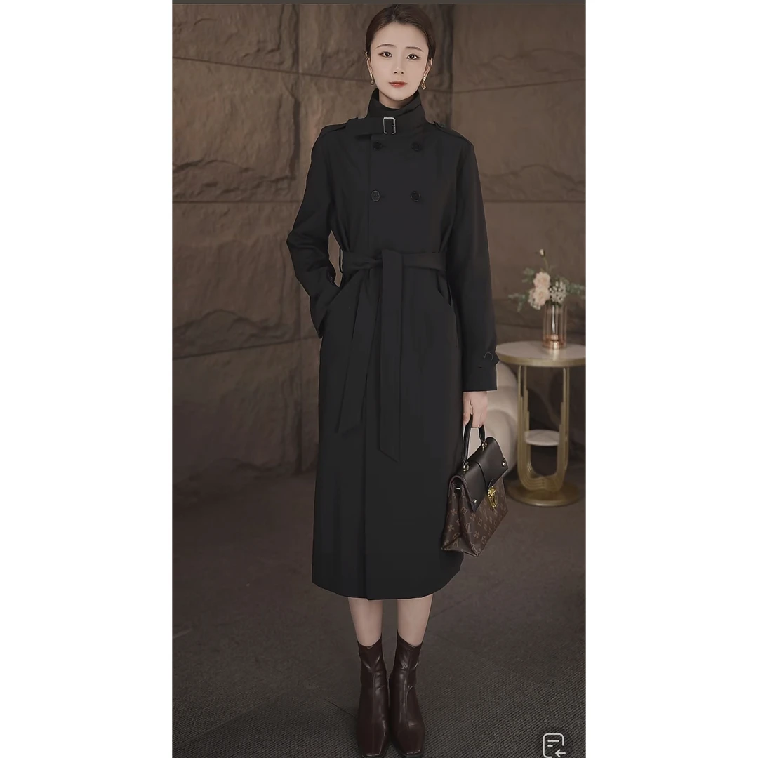 春秋新款风衣女中长款韩版修身显瘦外套法式收腰气质女装