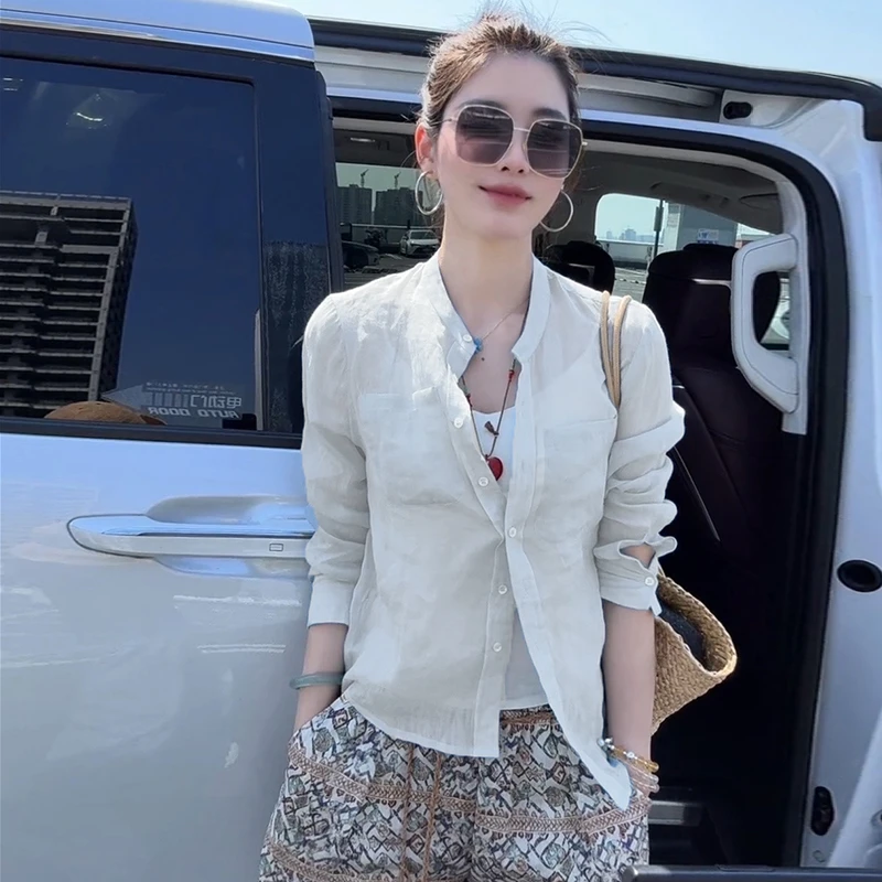 2025夏季高端欧货洋气上衣设计感小众别致独特多巴胺黄色长袖衬衫