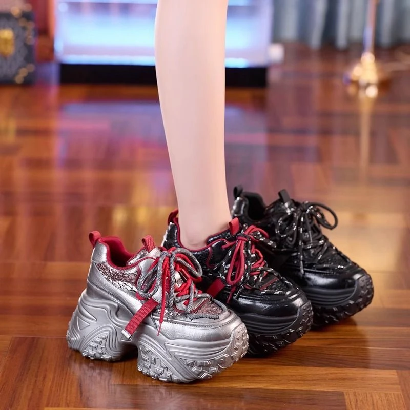 小个子百搭厚底老爹鞋女2025春秋新款透气百搭增高休闲运动鞋爆款